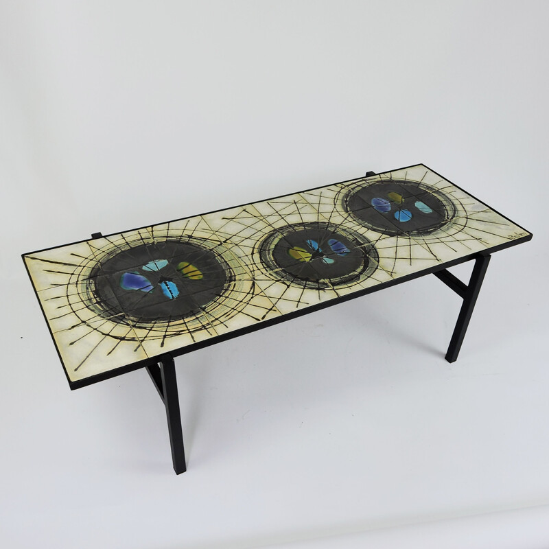 Vintage painted Ceramic Coffee Table from Belarti 1960