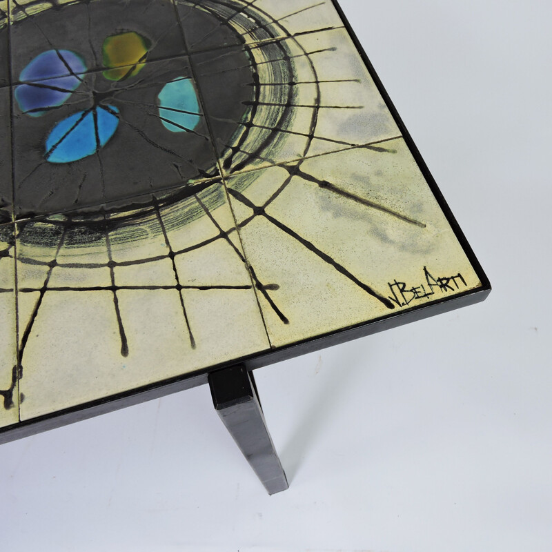 Vintage painted Ceramic Coffee Table from Belarti 1960