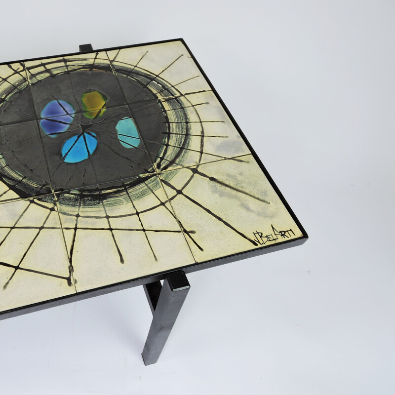 Vintage painted Ceramic Coffee Table from Belarti 1960