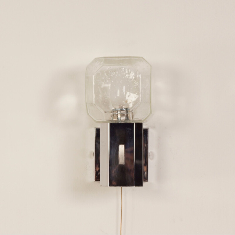 Lampada da parete in vetro vintage di Cosack Leuchten, 1960