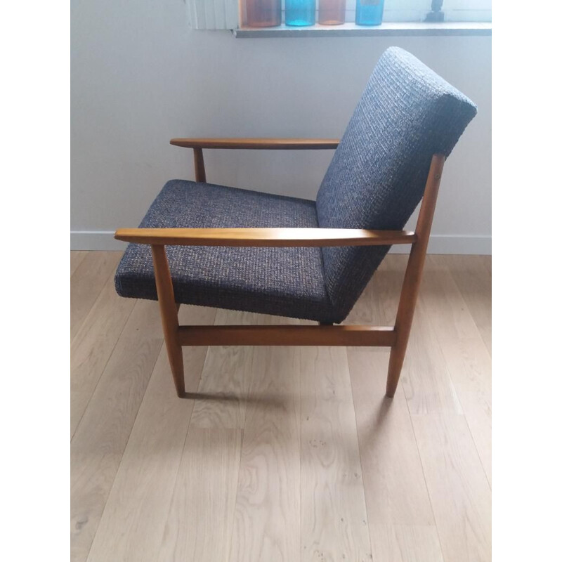 Blauwe Scandinavische fauteuil, 1950