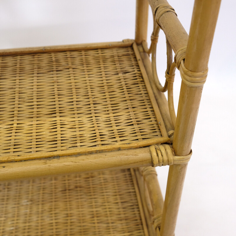 Vintage rattan and wicker shelves, 1970s