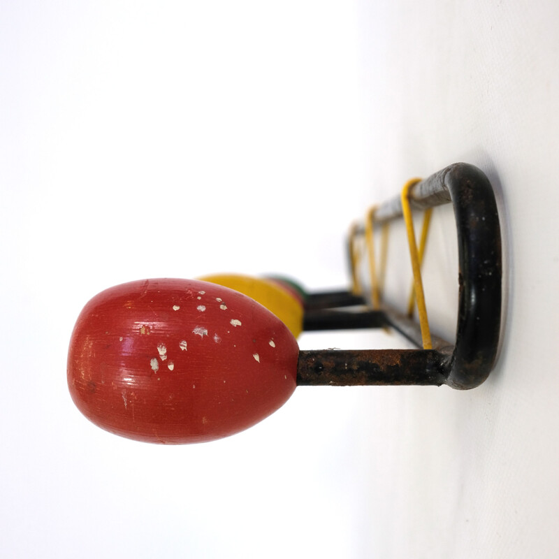 Multicoloured wall vintage coat rack, 1960s