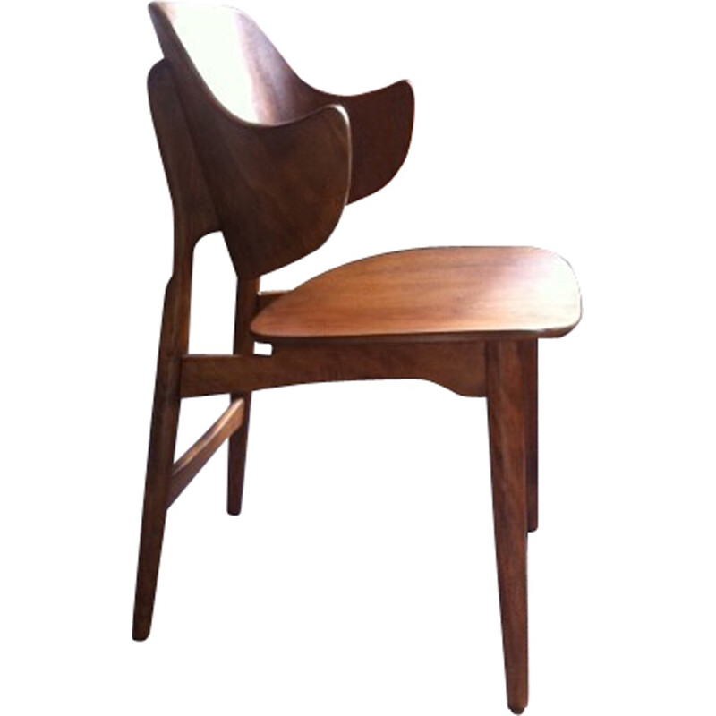 Chaise à bras vintage en chêne et hêtre, Ib KOFOD LARSEN - 1970