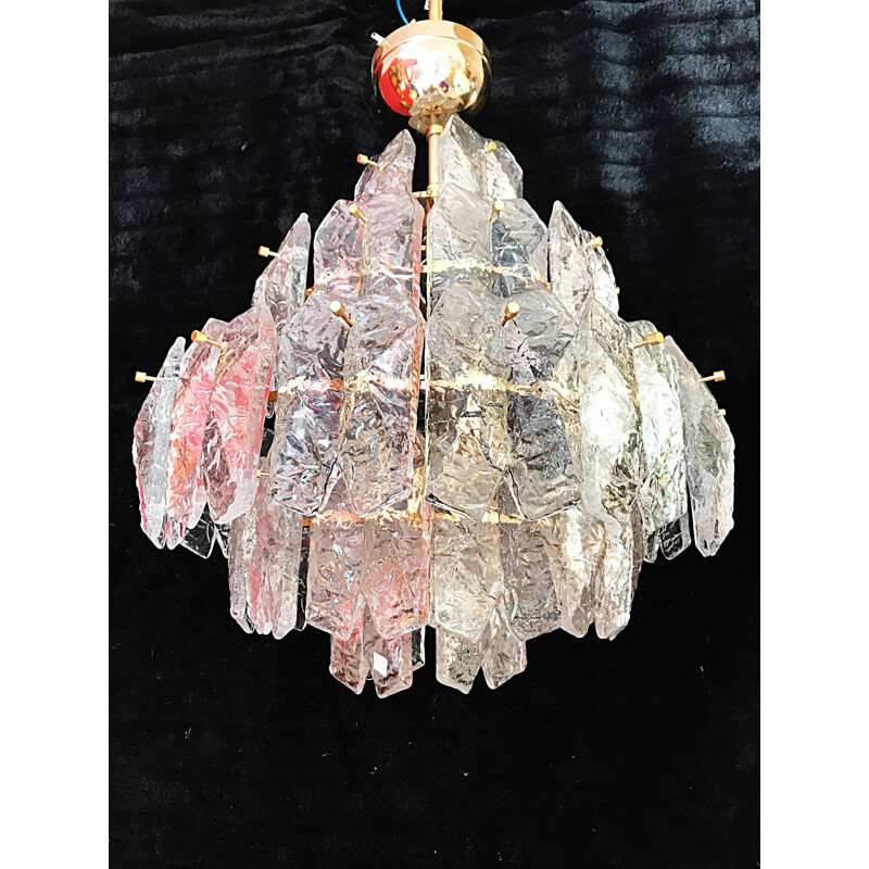 Vintage chandelier by Palwa in ice frost, 1970s