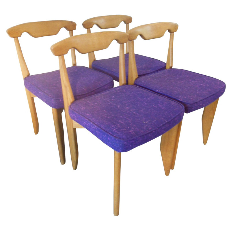 4 vintage chairs, GUILLERME and CHAMBRON - 1970s