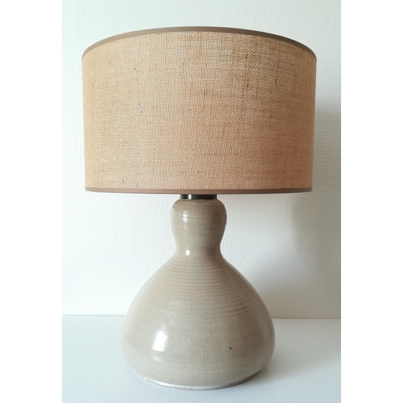 Vintage enamelled sandstone Table Lamp by Daniel Auger, 1970