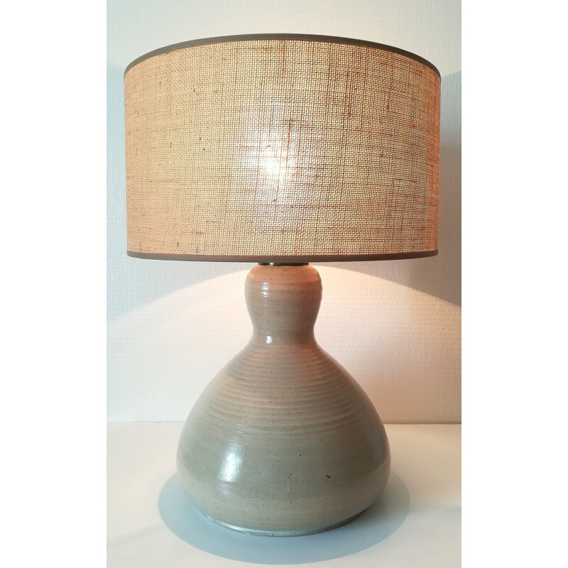 Vintage enamelled sandstone Table Lamp by Daniel Auger, 1970