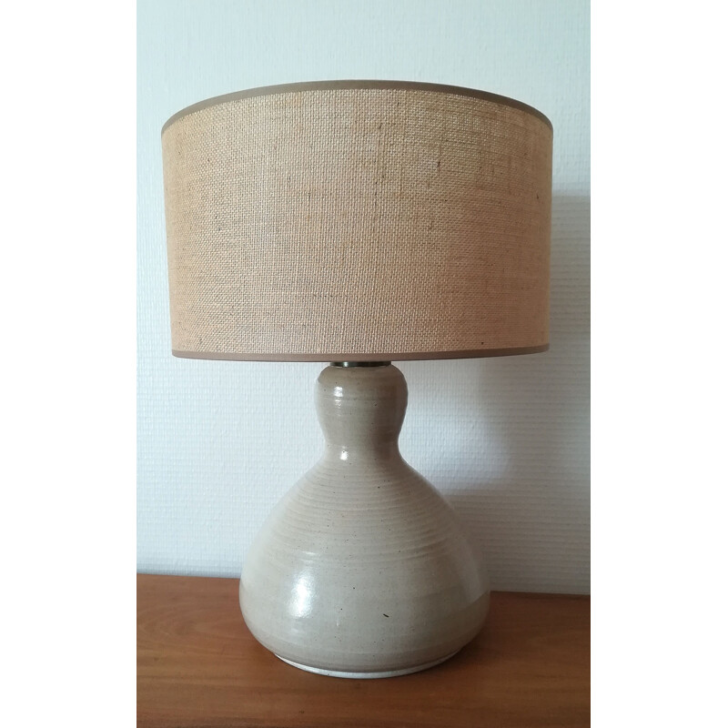 Vintage enamelled sandstone Table Lamp by Daniel Auger, 1970
