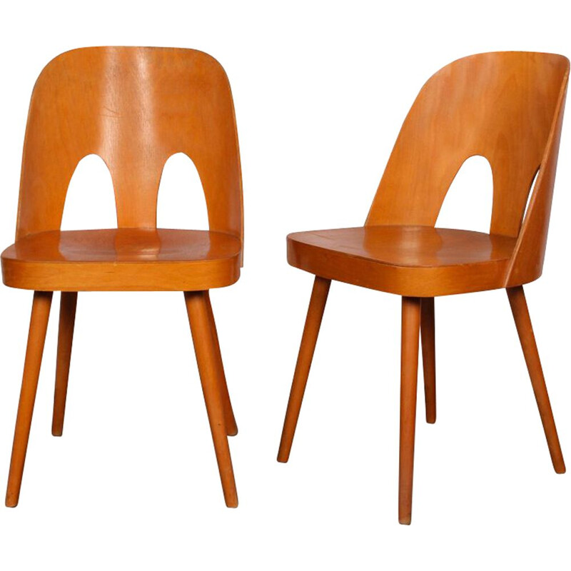 Pair of vintage chairs by Oswald Haerdtl for Ton, 1960