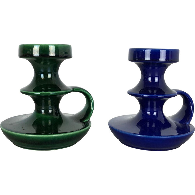 Vintage pair of Candleholders by Cari Zalloni for Steuler, Germany, 1970s