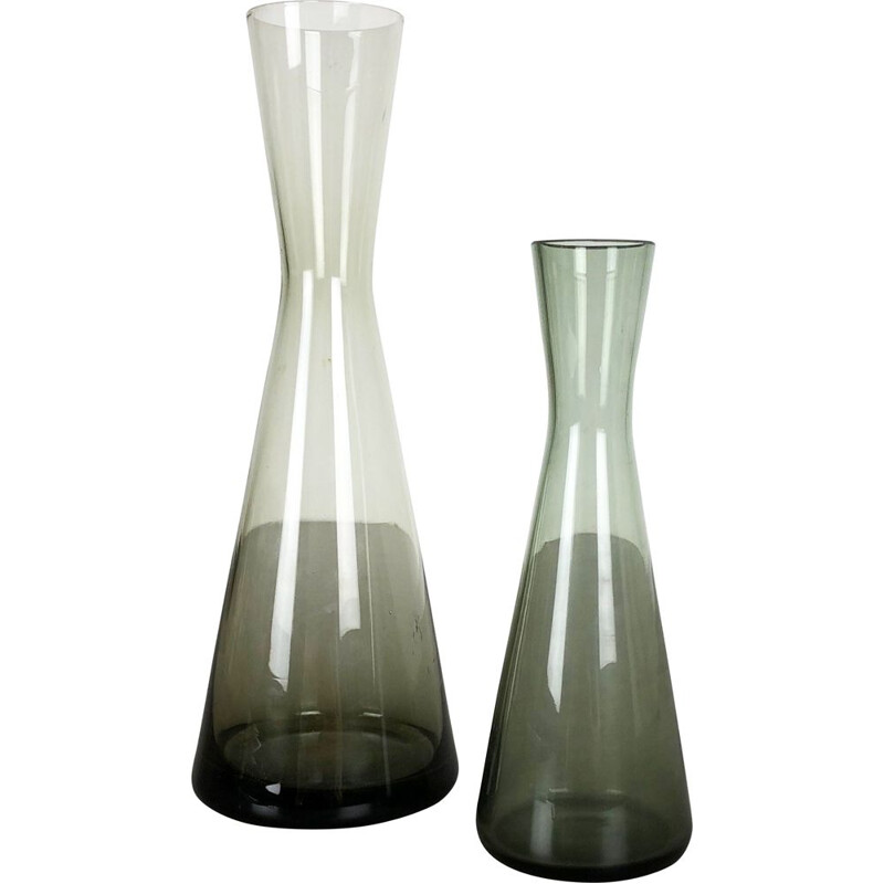 Vintage pair of 2 Turmalin Vases by Wilhelm Wagenfeld for WMF, Germany 1960s