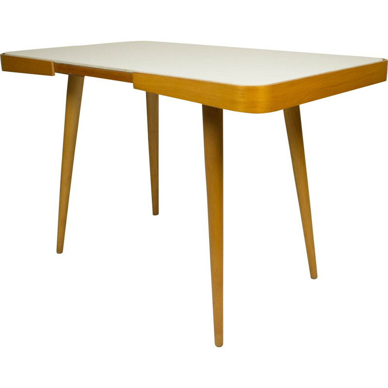 Table basse vintage en verre blanc par Jiri Jiroutek, pour Interier Praha, 1960