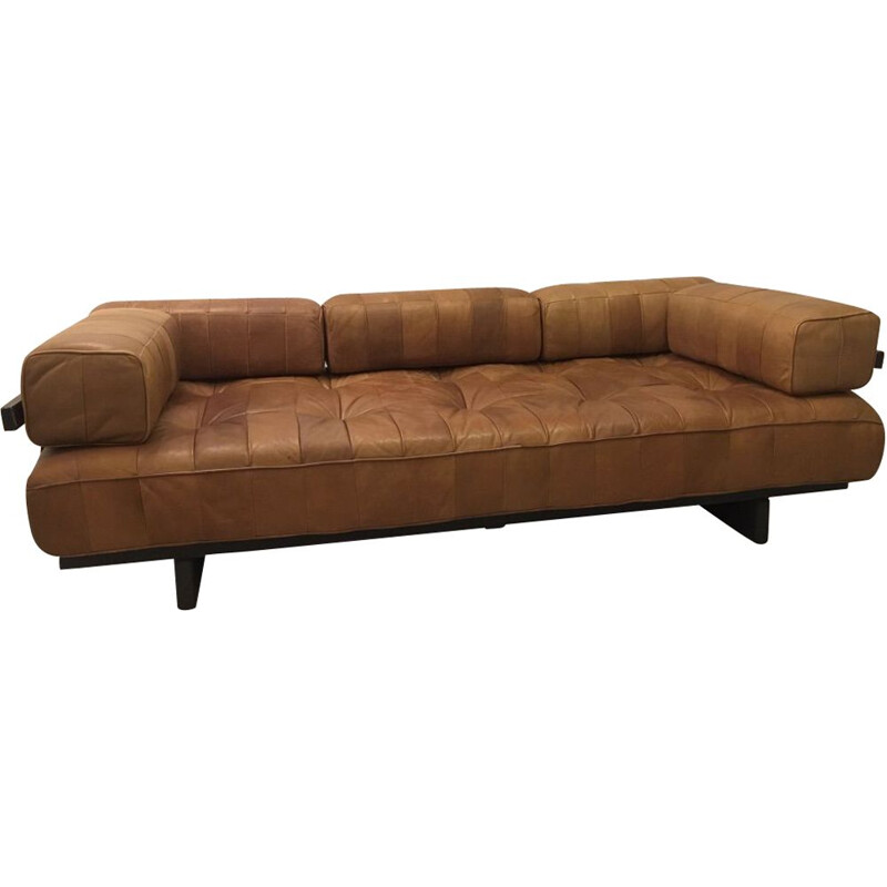 Vintage 3-seater leather sofa DS80 by De Sede, Switzerland, 1970s