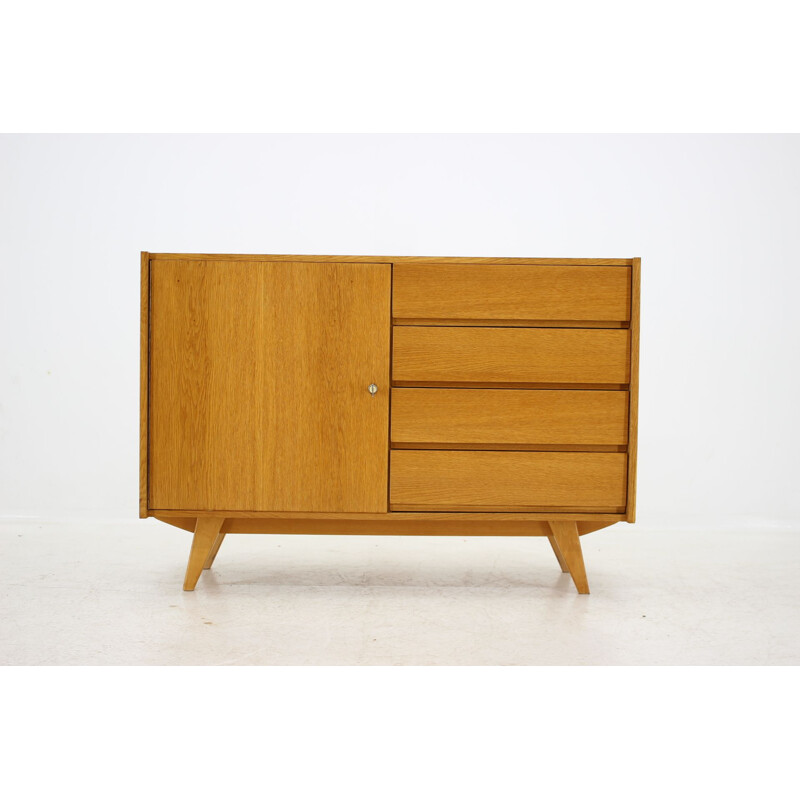 Vintage oak wood chest of drawers by Jiří Jiroutek, Czechoslovakia, 1960s