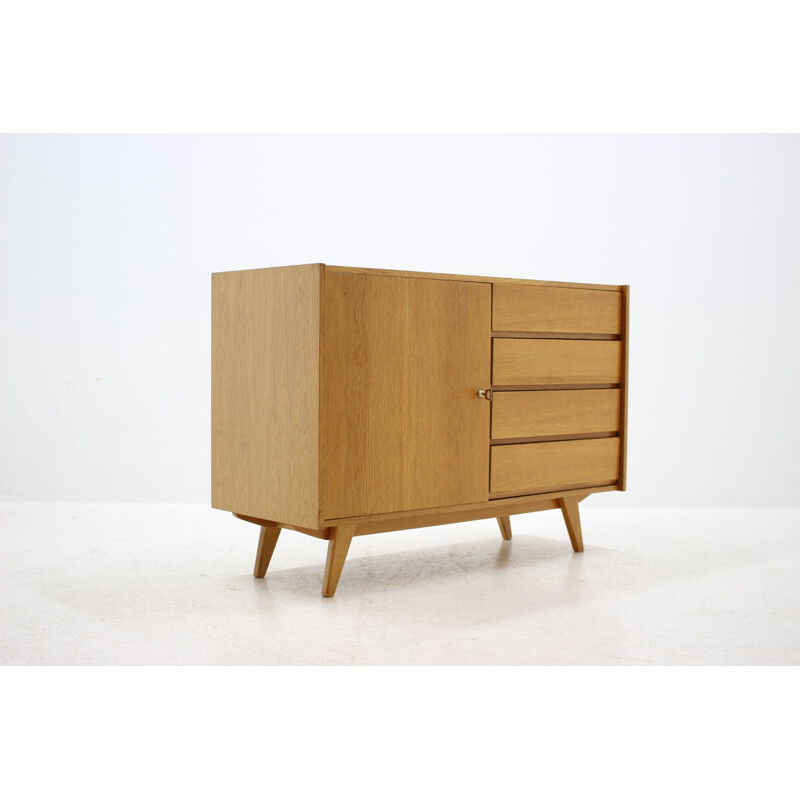 Vintage oak wood chest of drawers by Jiří Jiroutek, Czechoslovakia, 1960s