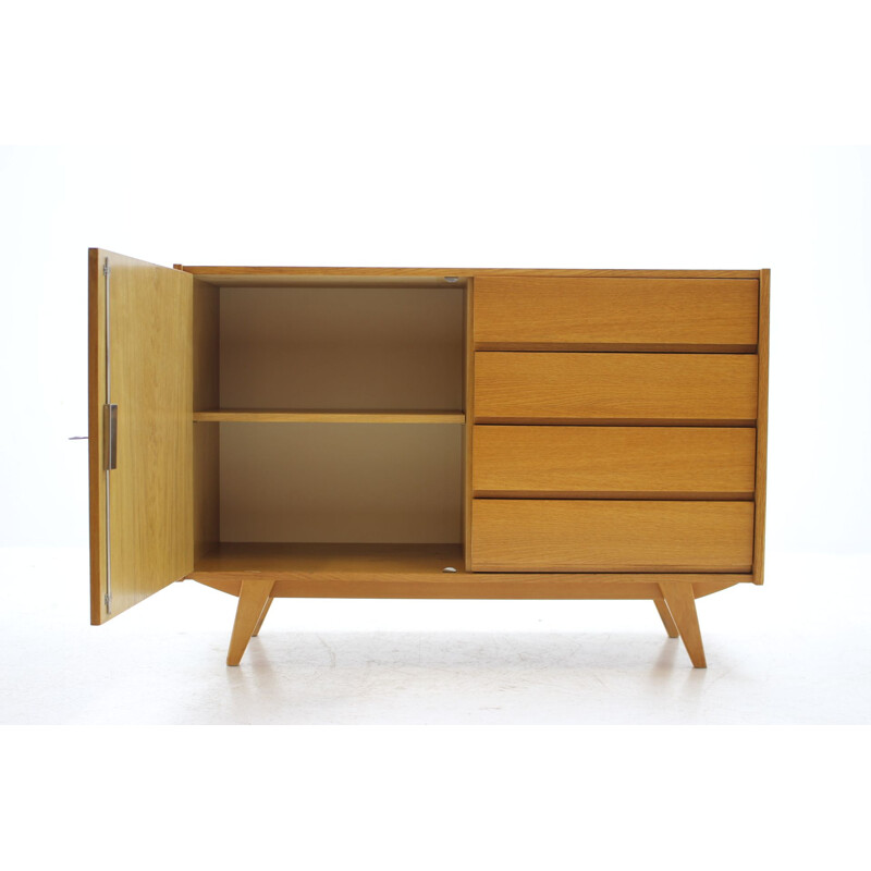 Vintage oak wood chest of drawers by Jiří Jiroutek, Czechoslovakia, 1960s