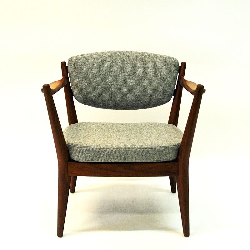 Set of 2 vintage teak "kaminstol" armchairs by Kayser & Relling, Norway 1950s