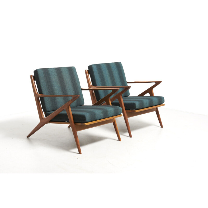 Ensemble de 2 fauteuils en teck vintage "Z-Chairs" par Poul Jensen, Danemark, 1957