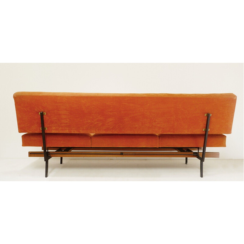 Adjustable orange vintage sofa, Italy