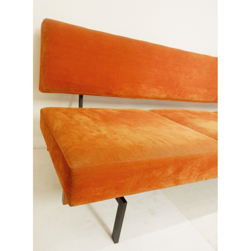 Adjustable orange vintage sofa, Italy