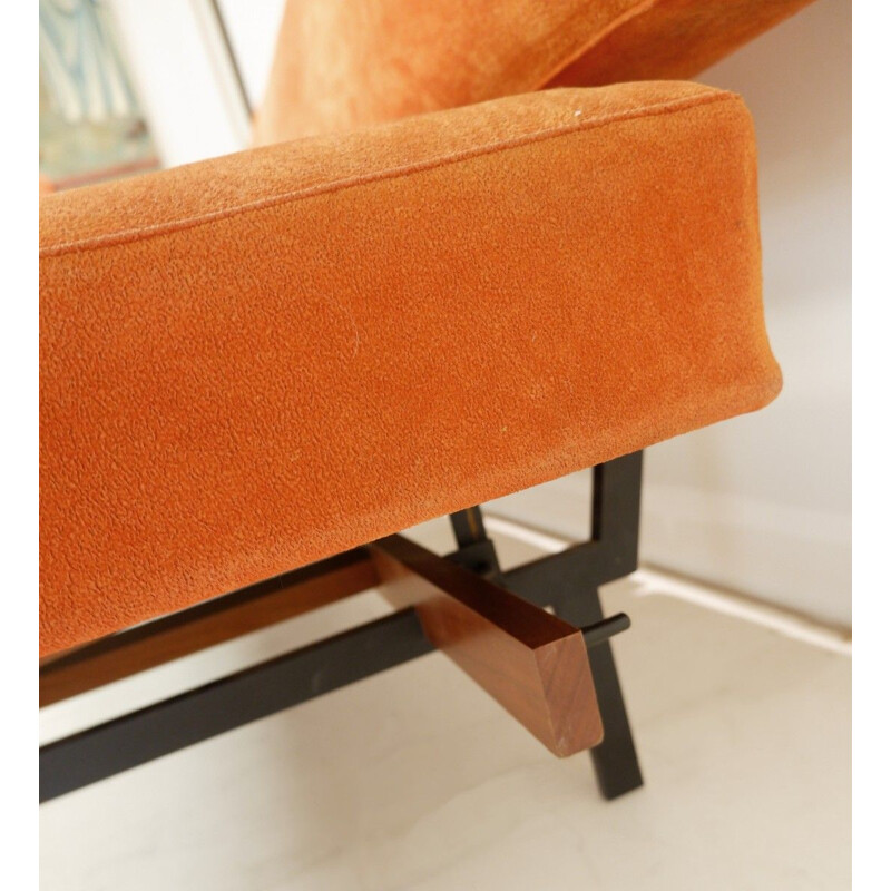 Adjustable orange vintage sofa, Italy