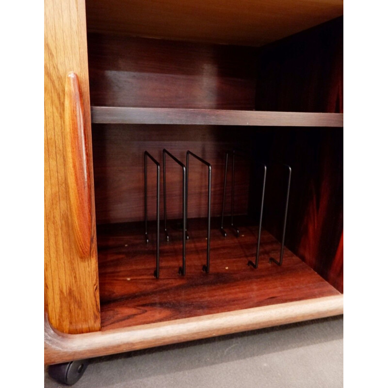 Vintage rosewood sideboard with wheels by Dyrlund, Denmark, 1960s