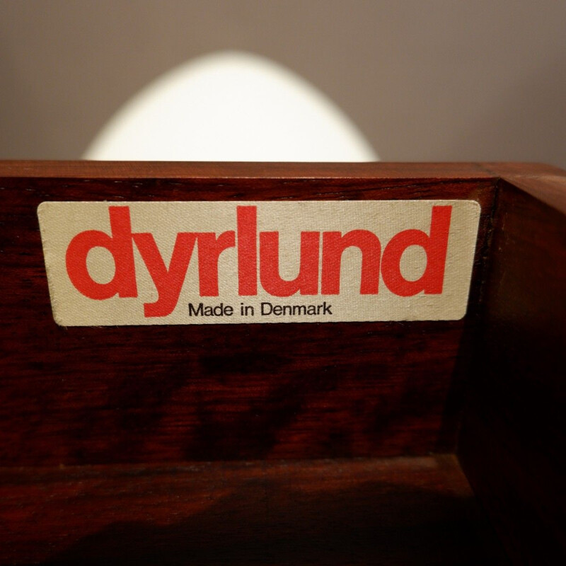 Vintage rosewood sideboard with wheels by Dyrlund, Denmark, 1960s