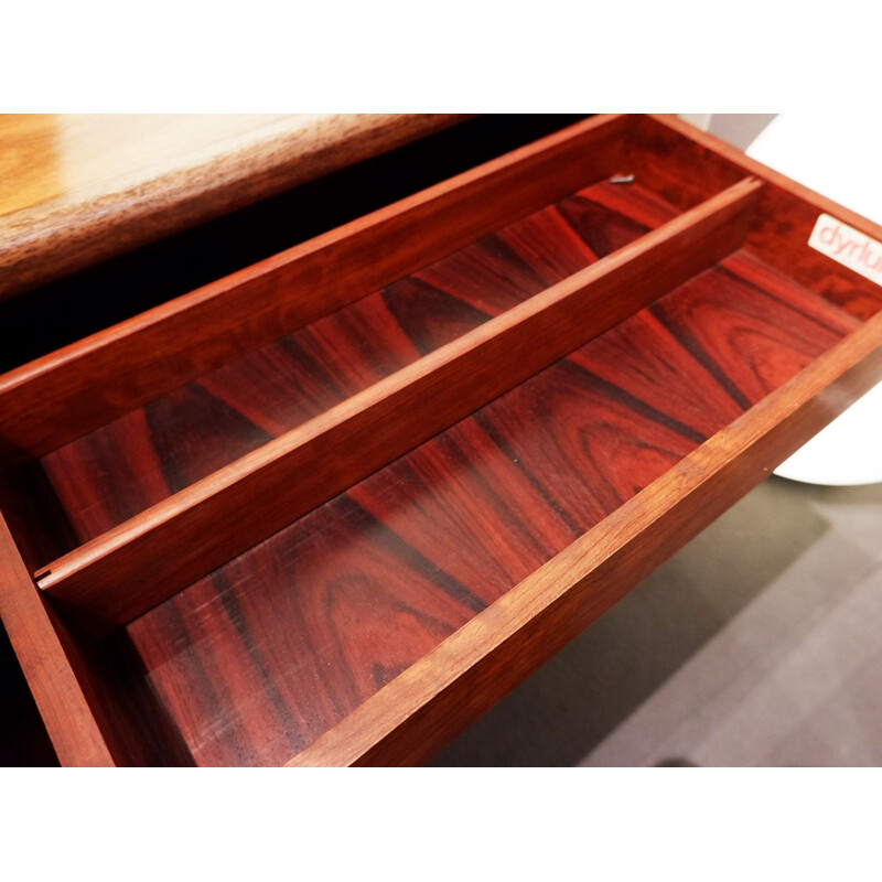 Vintage rosewood sideboard with wheels by Dyrlund, Denmark, 1960s