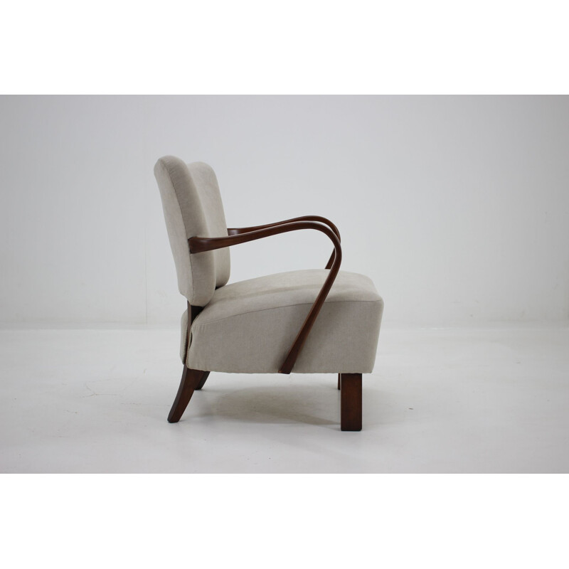 Set of 2 vintage beech wood armchairs by Jindrich Halabala, 1950s