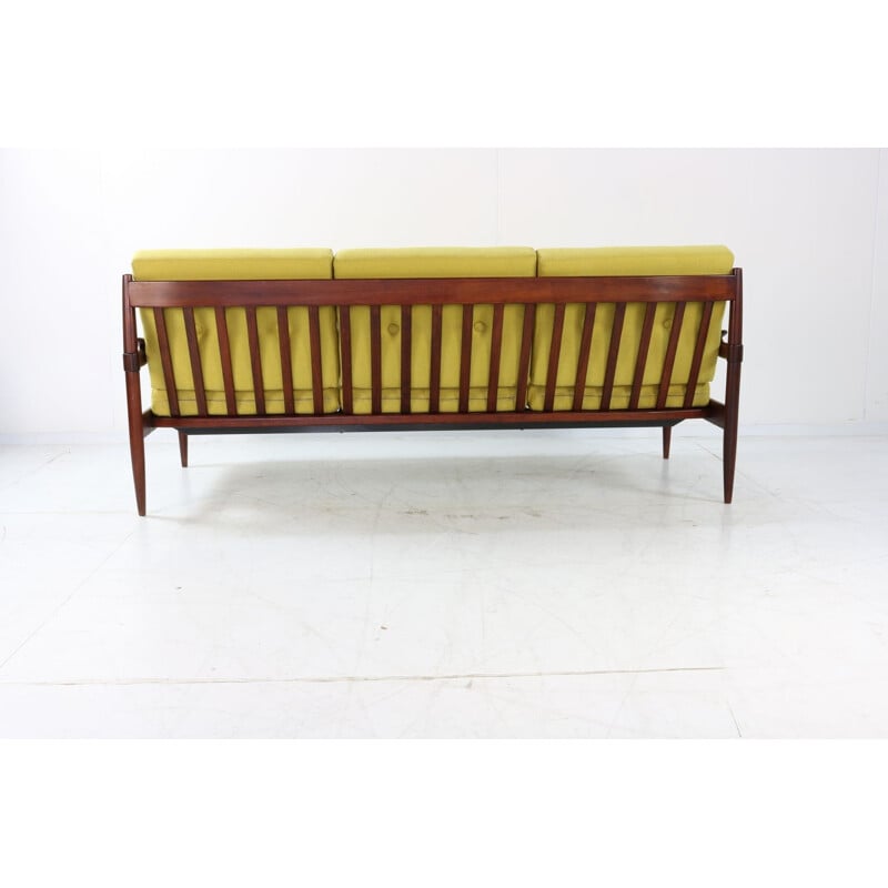 Vintage 3-seater sofa in walnut wood by Beka Design, Belgium