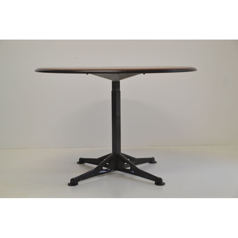 Vintage metal and mahogany dining table by Herman Miller 