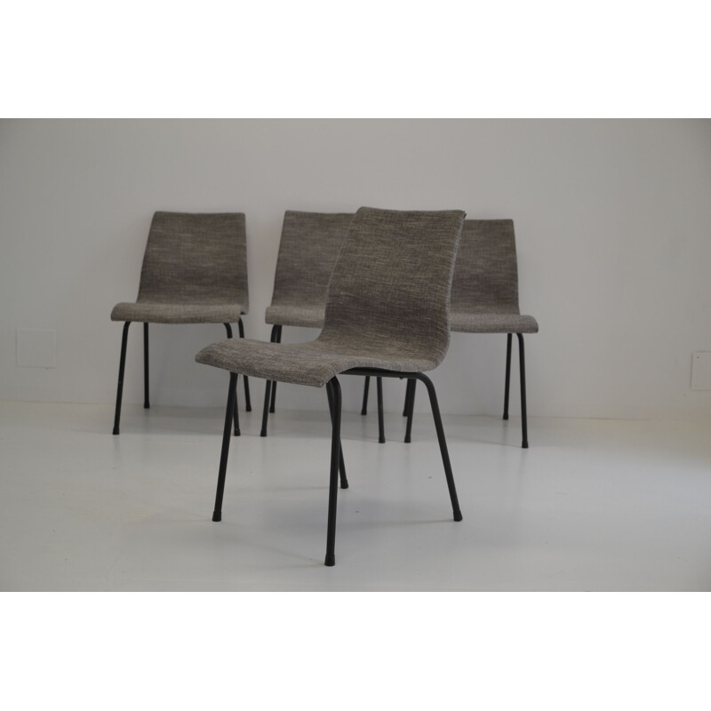 Suite of 4 vintage chairs by René Jean Caillettefor Group IV Charron