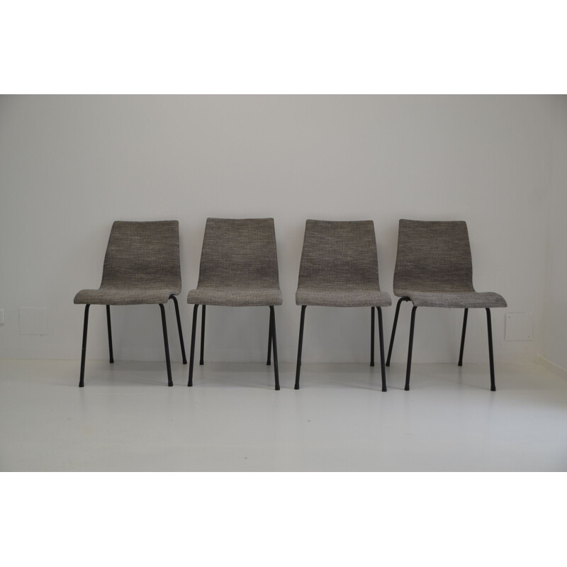 Suite of 4 vintage chairs by René Jean Caillettefor Group IV Charron