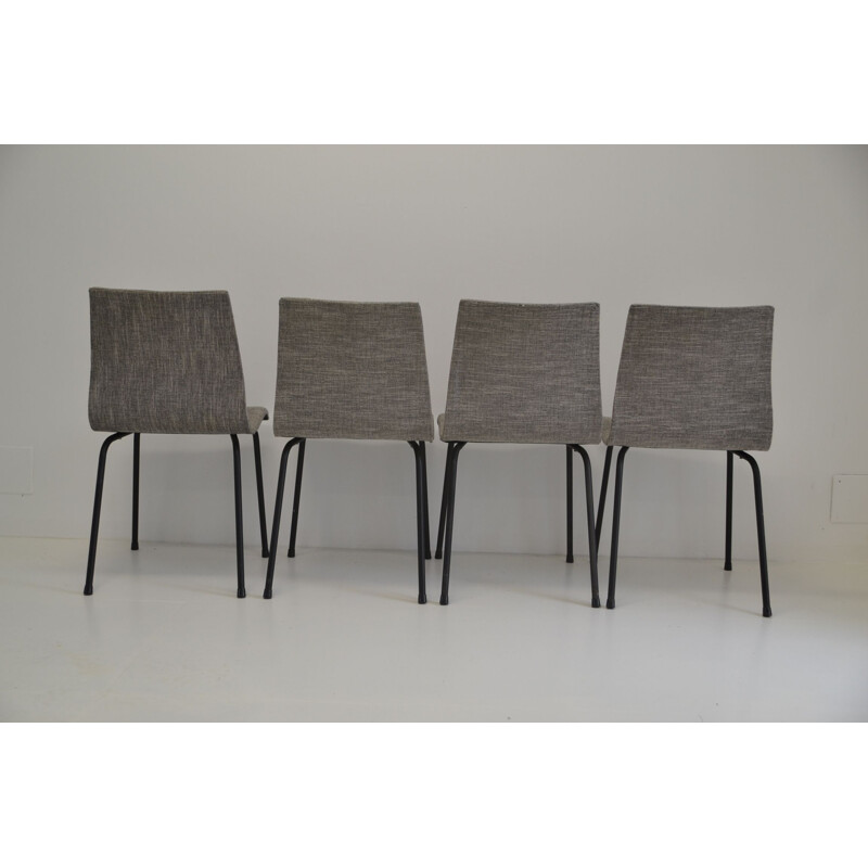Suite of 4 vintage chairs by René Jean Caillettefor Group IV Charron