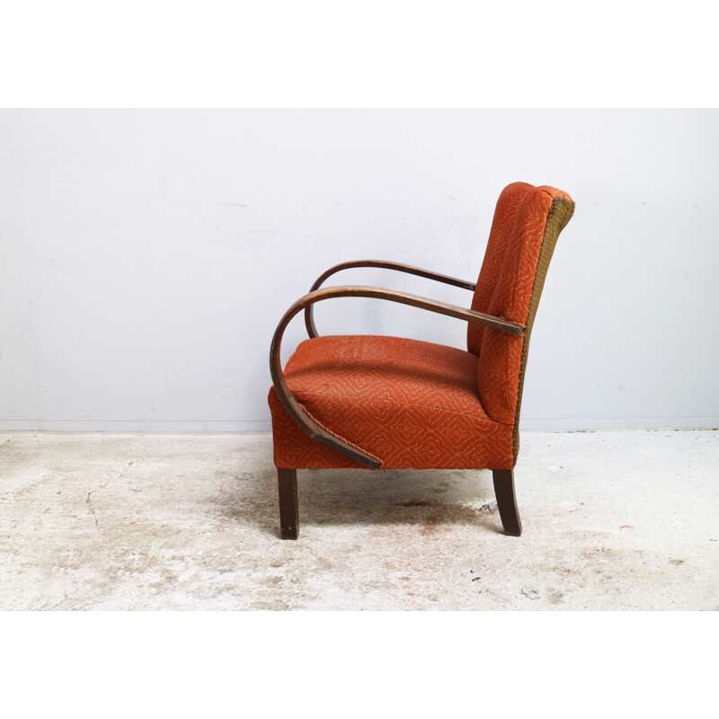 Vintage bentwood armchair by Jindrich Halabala, 1930s