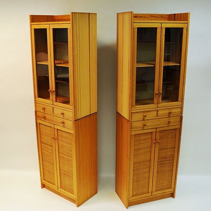 Pair of vintage Pine cupboards "Furubo" by Yngve Ekström 1970