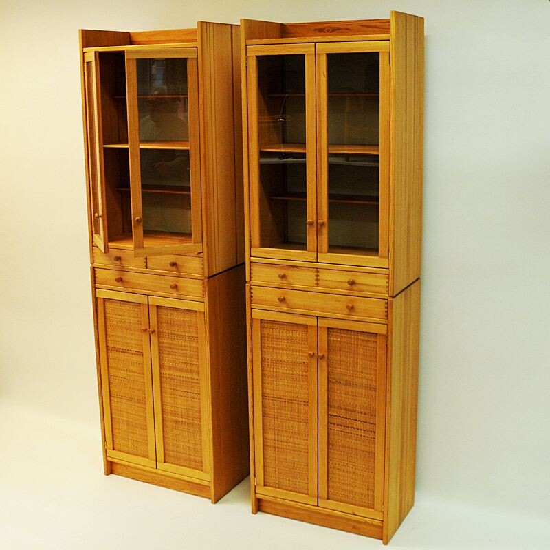 Pair of vintage Pine cupboards "Furubo" by Yngve Ekström 1970