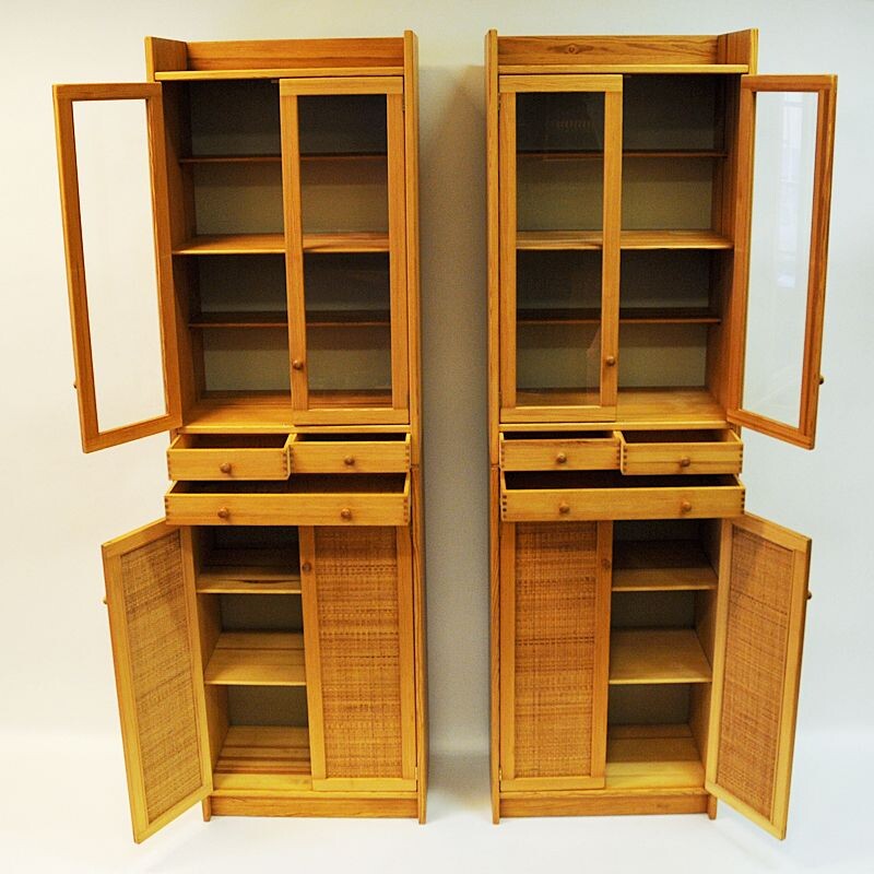 Pair of vintage Pine cupboards "Furubo" by Yngve Ekström 1970