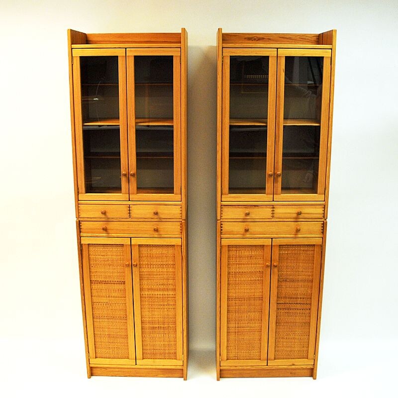 Pair of vintage Pine cupboards "Furubo" by Yngve Ekström 1970