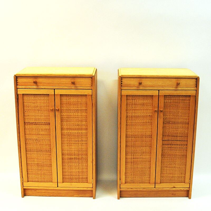 Pair of vintage Pine cupboards "Furubo" by Yngve Ekström 1970