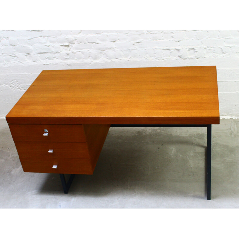 Vintage wooden desk by Pierre Guariche 1970