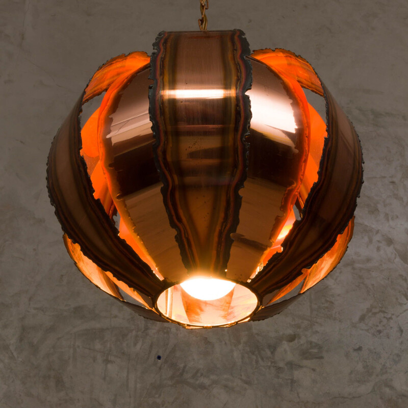 Vintage copper pendant lamp  Svend Aage Holm Sørensen 1970