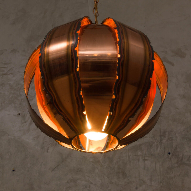 Vintage copper pendant lamp  Svend Aage Holm Sørensen 1970