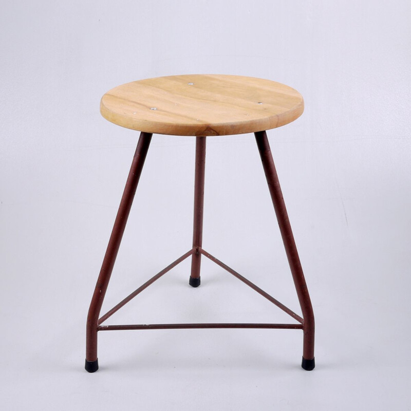 Set of 2 industrial italian vintage stools, 1960s