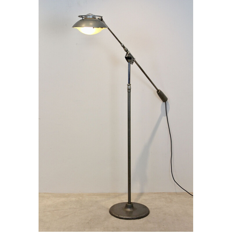 Vintage industriële vloerlamp van Louis Ferdinand Solère voor Solere, 1950