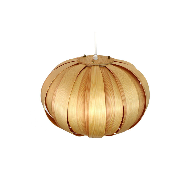 Pine vintage pendant light by Panduro, Denmark 1960s