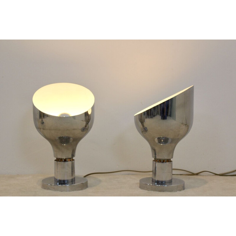 Vintage verchroomde plafondlamp van Franco Albini, Franca Helg en Antonio Piva voor Sirrah, Italië 1950