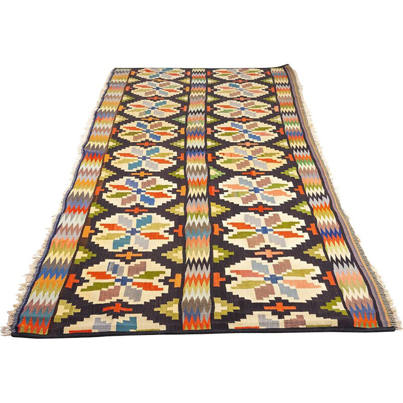 Mehrfarbiger schwedischer Vintage-Teppich, 1950