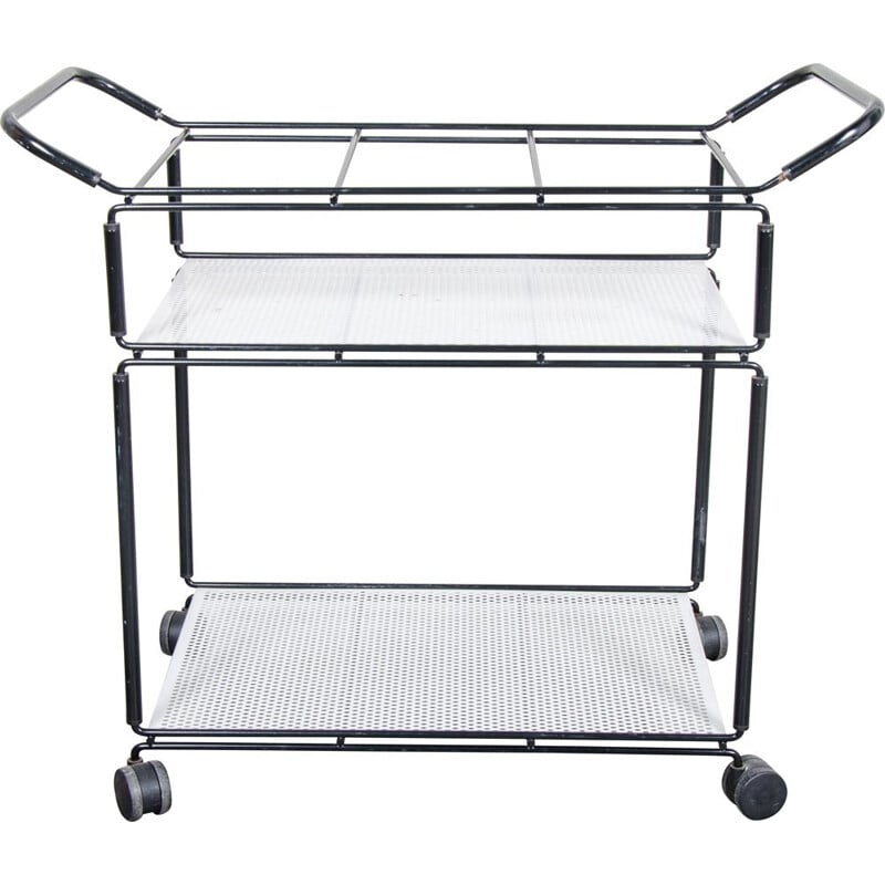 Vintage serving bar trolley by tjerk reijenga for pilastro, 1980